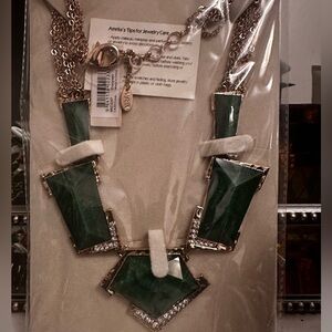 Amrita Singh Green and Gold Geometric Necklace